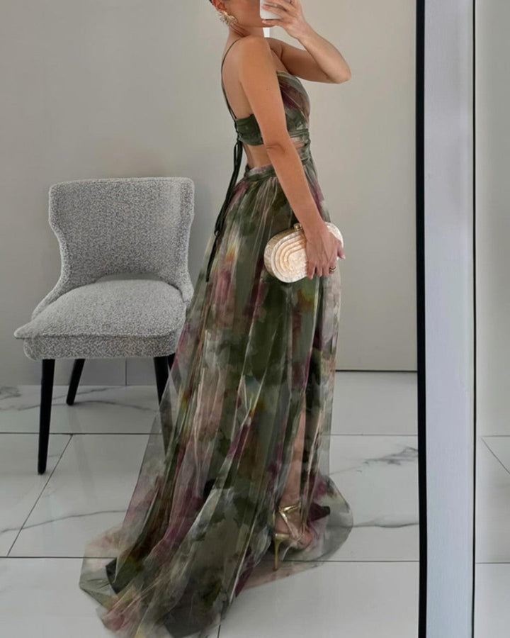 Maeve | Long Floral Print Dress