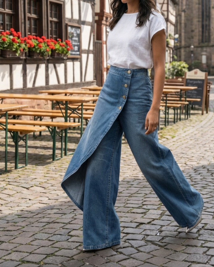 Yasmin | Denim Wrap Trousers