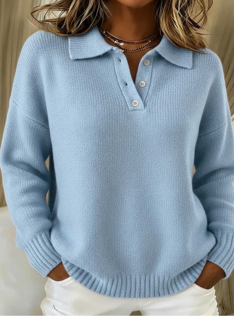 Cloud Cozy™ | Soft Knit Polo Sweater