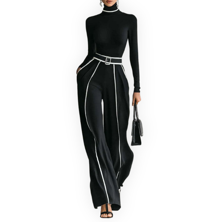 LS | Women’s Contrast Color-Block Turtleneck Set