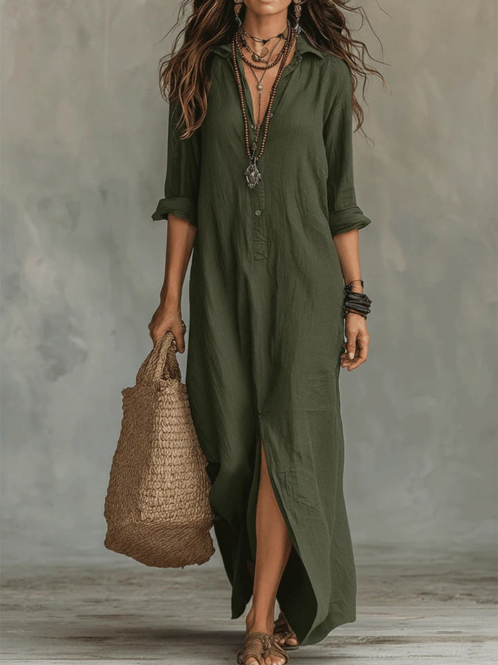 Selina™ | Long button-up dress