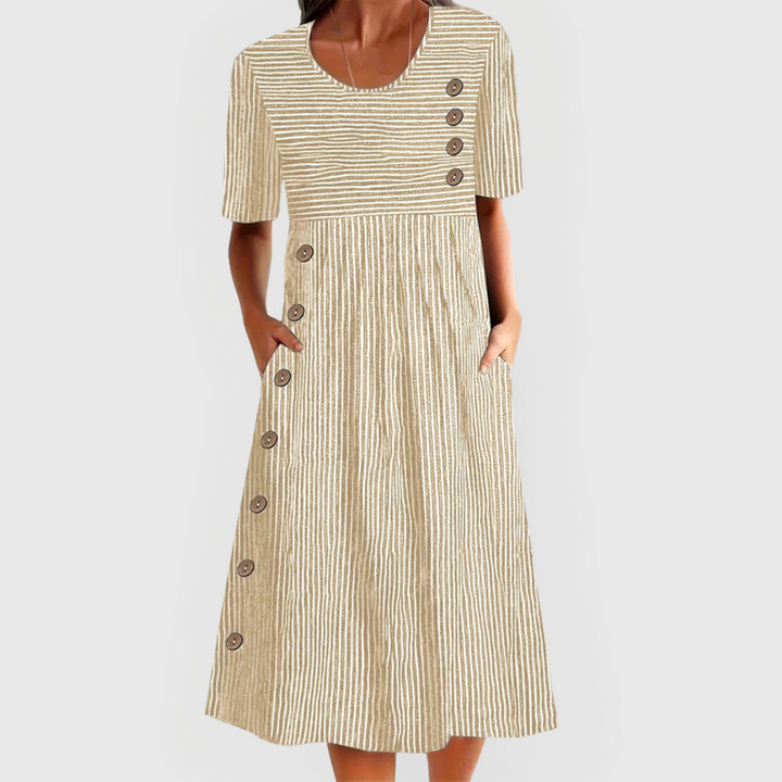 Rebecca | Comfortable Striped Midi Dress