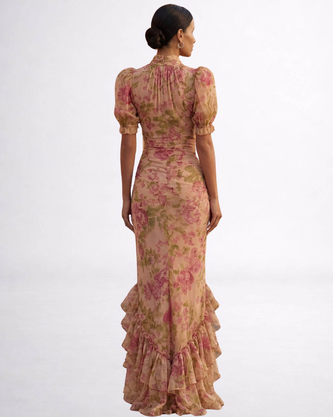 Rosa | Long Floral Chiffon Dress