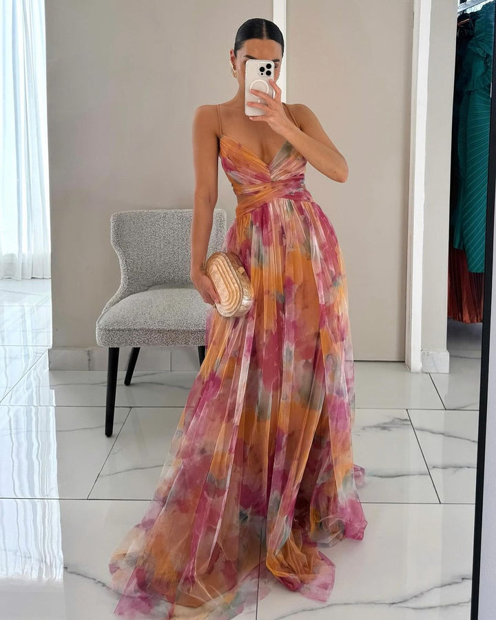 Maeve | Long Floral Print Dress