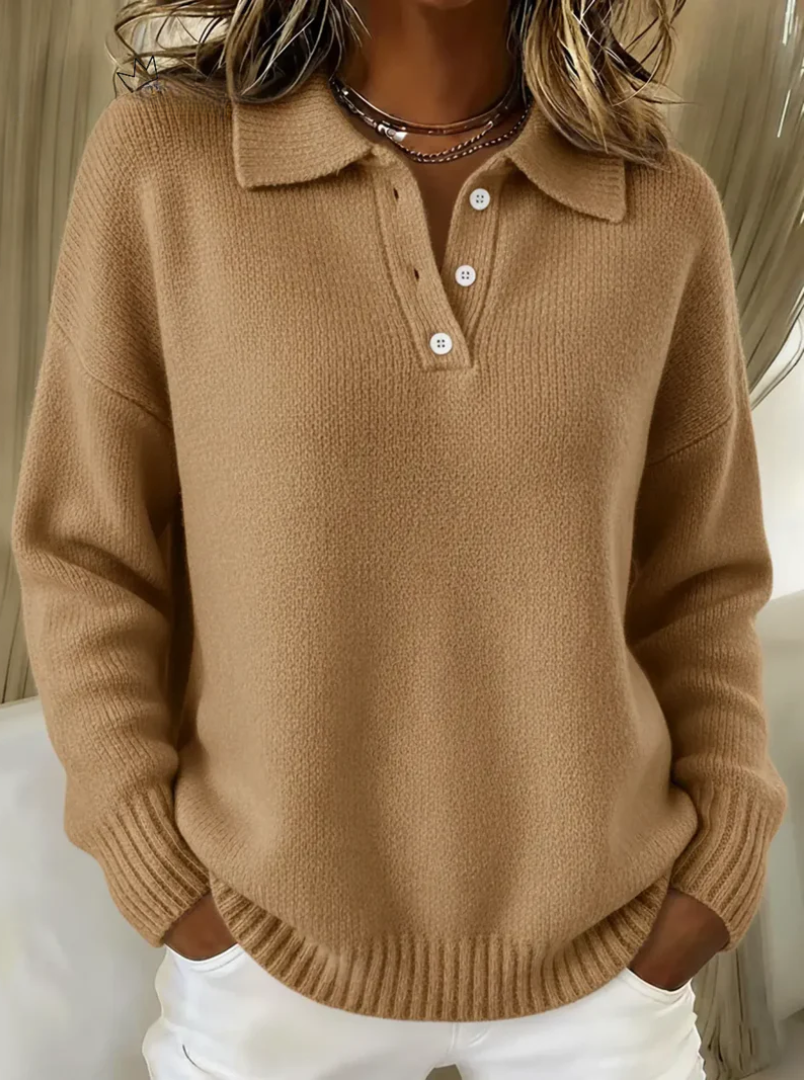 Cloud Cozy™ | Soft Knit Polo Sweater