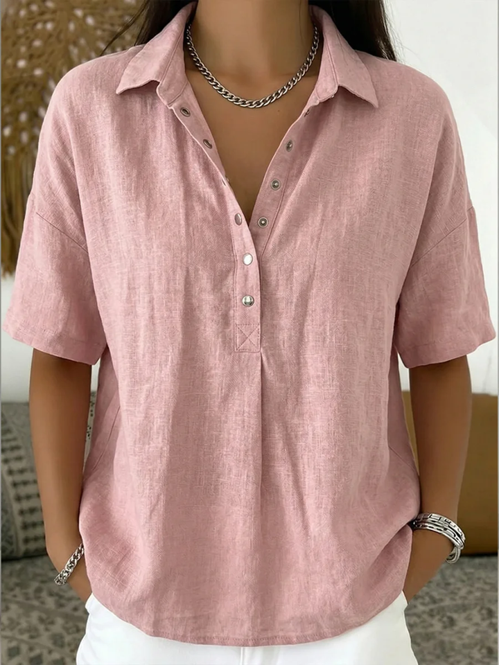 Tessa | Collared Blouse with Button Detail