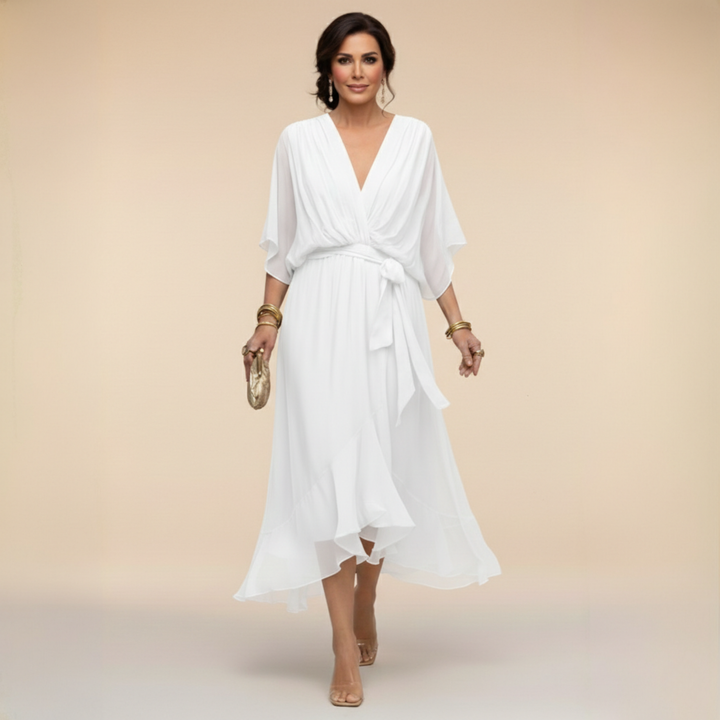 Monica | Chiffon dress with a V-neck