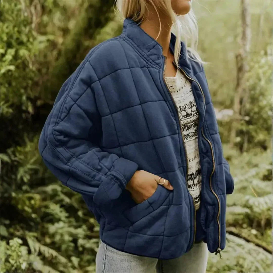 LS | Anne Oversized Quilted Full-Zip Fleece Jacket