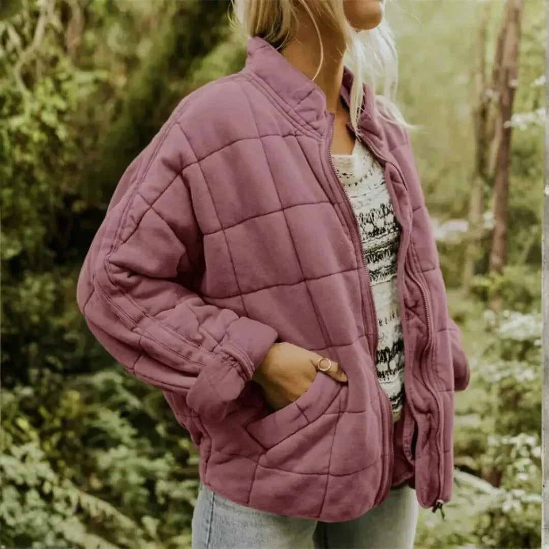 LS | Anne Oversized Quilted Full-Zip Fleece Jacket