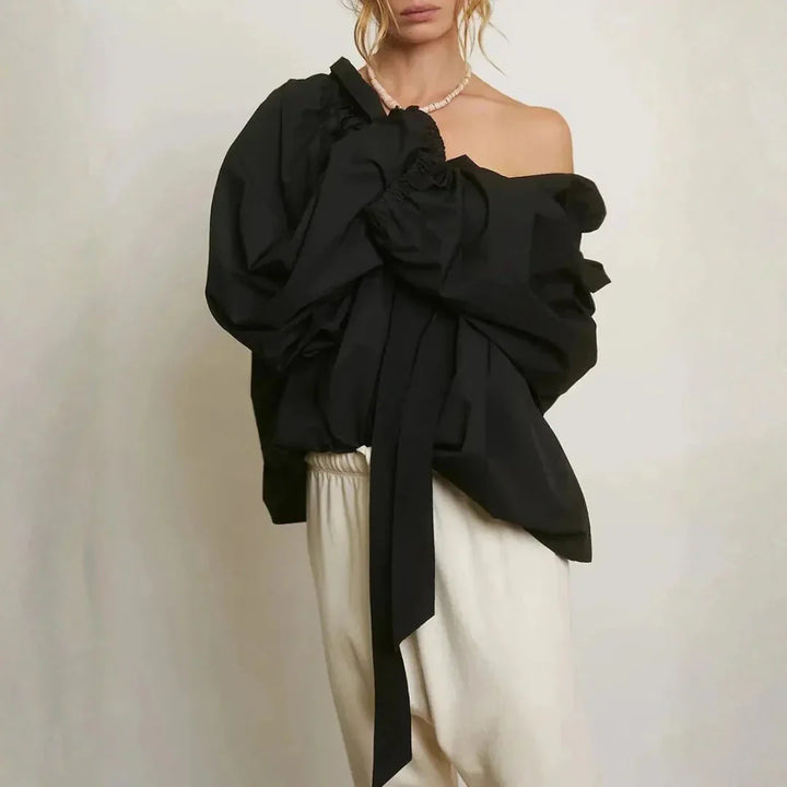 Bella Women’s Ruffled Oversized Bow Blouse