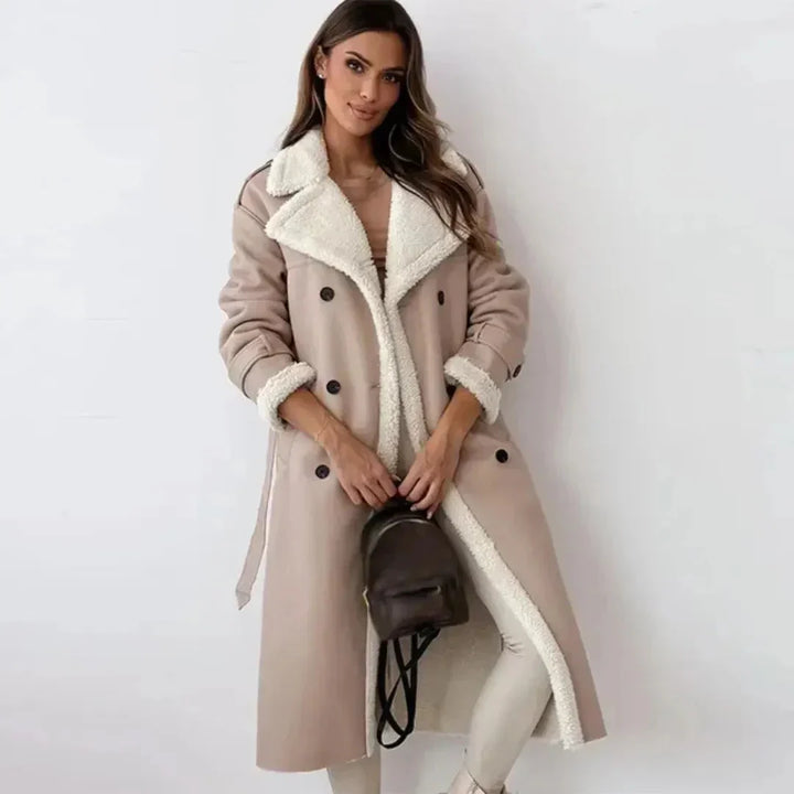 LS | Belle Long Faux-Shearling Double-Breasted Coat