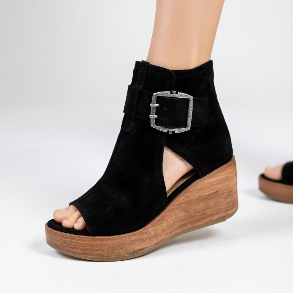 Elowen™ — Stylish Open Wedge Ankle Boots with All-Day Comfort