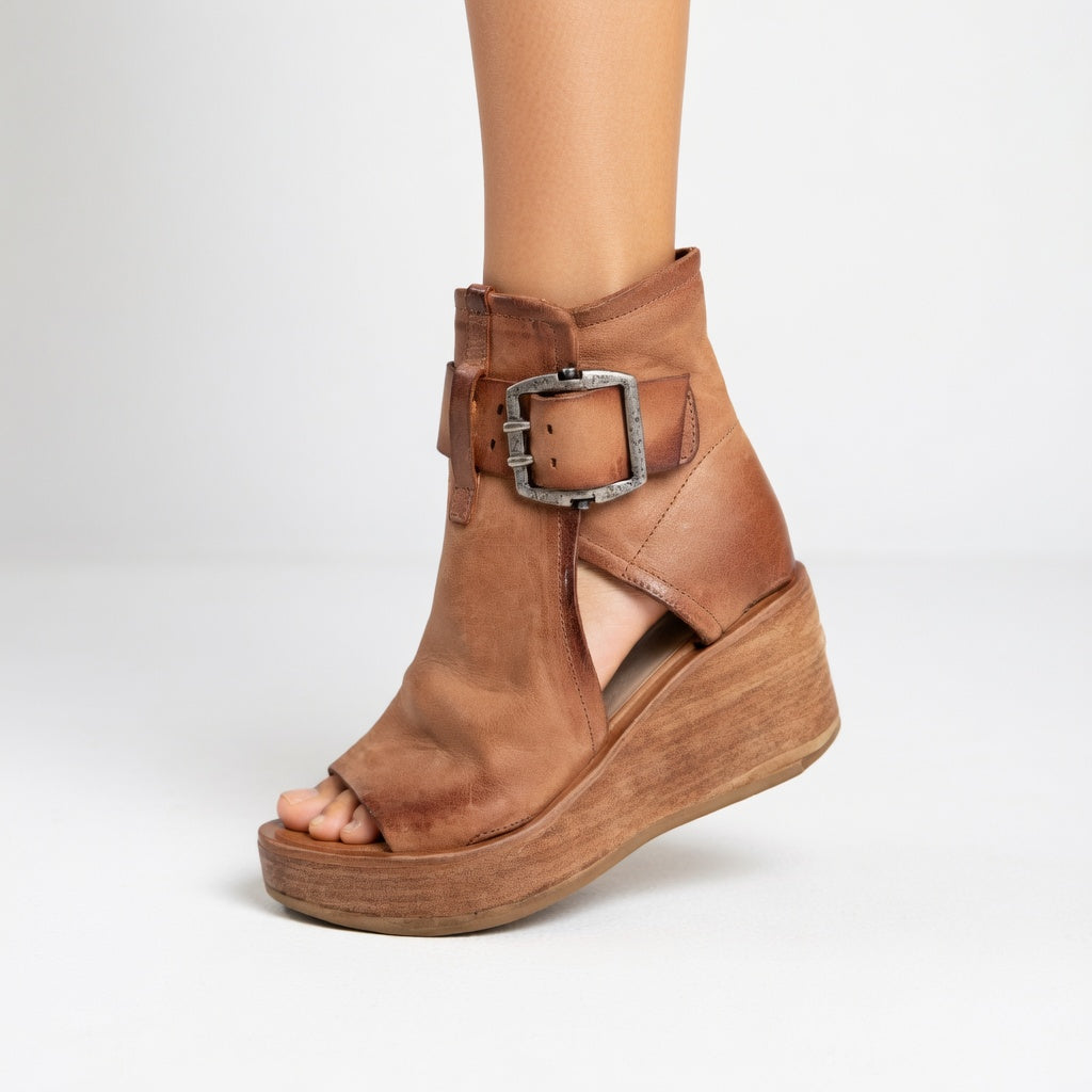 Elowen™ — Stylish Open Wedge Ankle Boots with All-Day Comfort