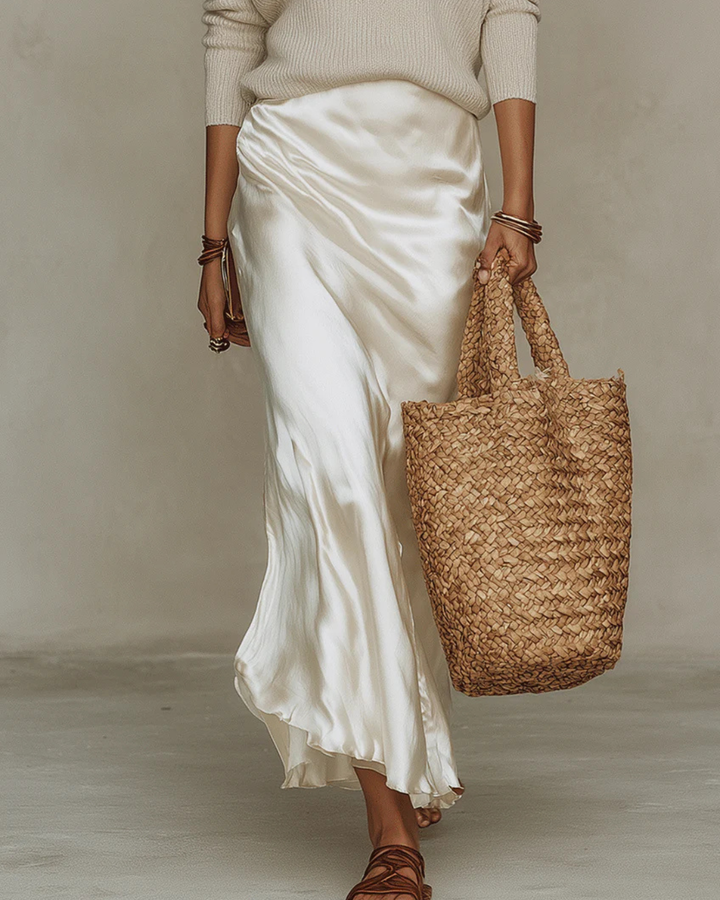 Elena | Satin midi dress with jumper