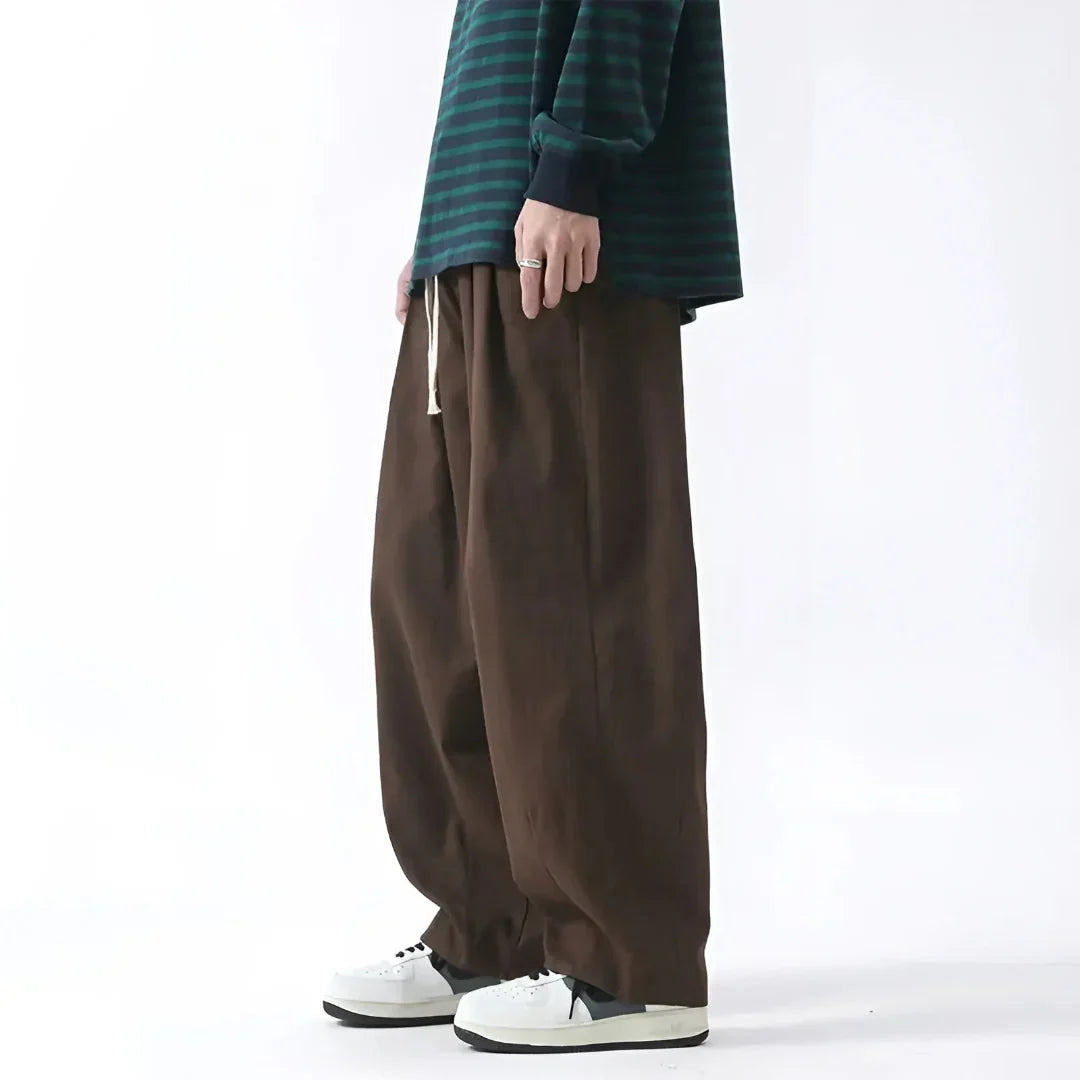 LS | Elliott Oversized Pleated Cotton Pants