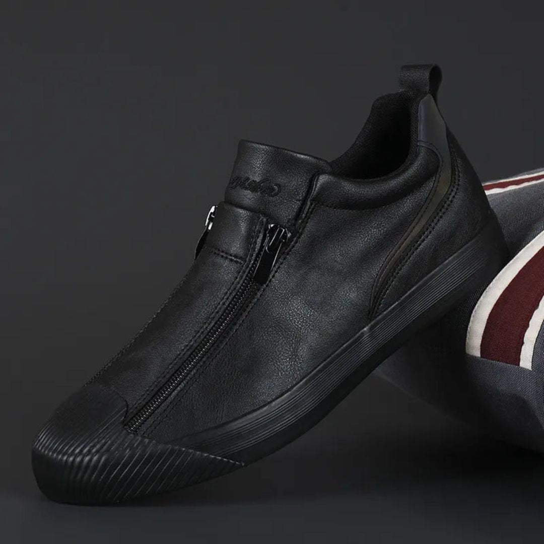 LS | Emilio Noir Leather Sneakers