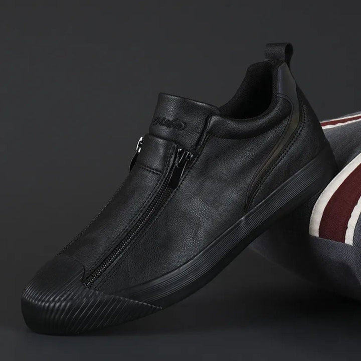 LS | Emilio Noir Leather Sneakers