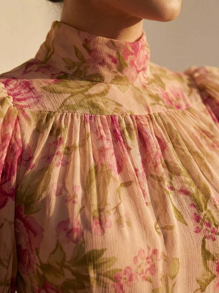 Rosa | Long Floral Chiffon Dress
