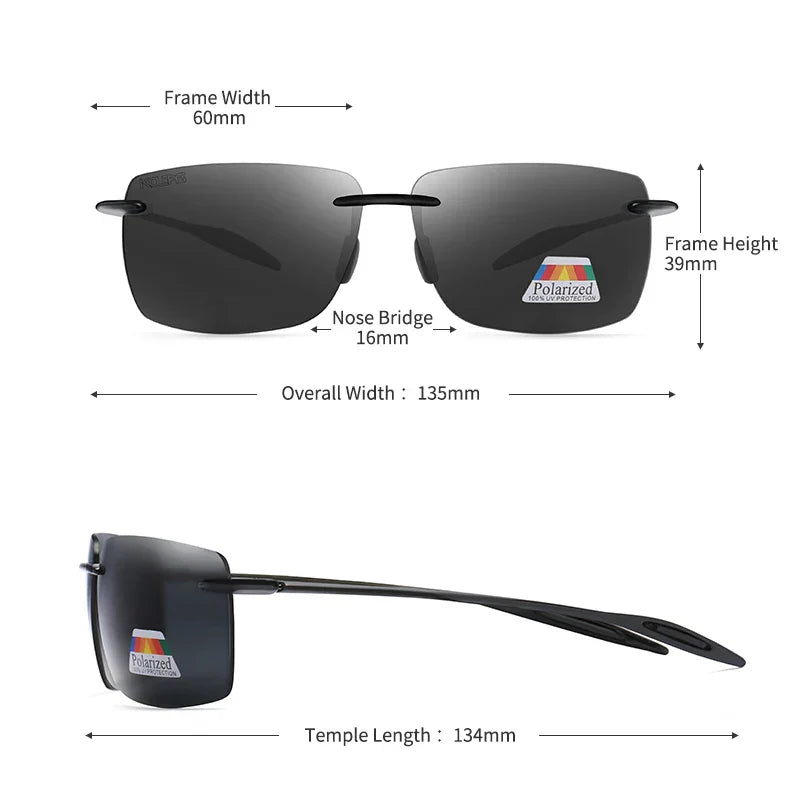 RX052 | Minimal Rimless Polarized Sunglasses
