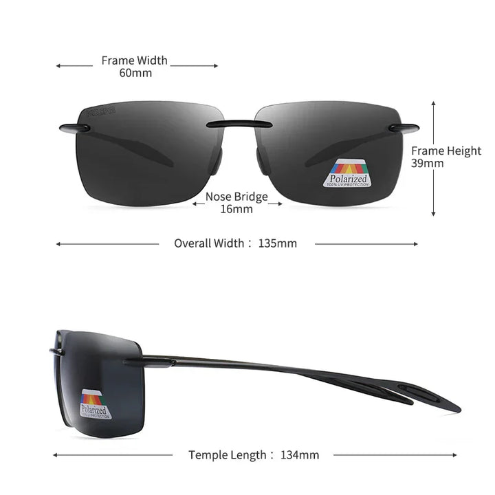 RX052 | Minimal Rimless Polarized Sunglasses