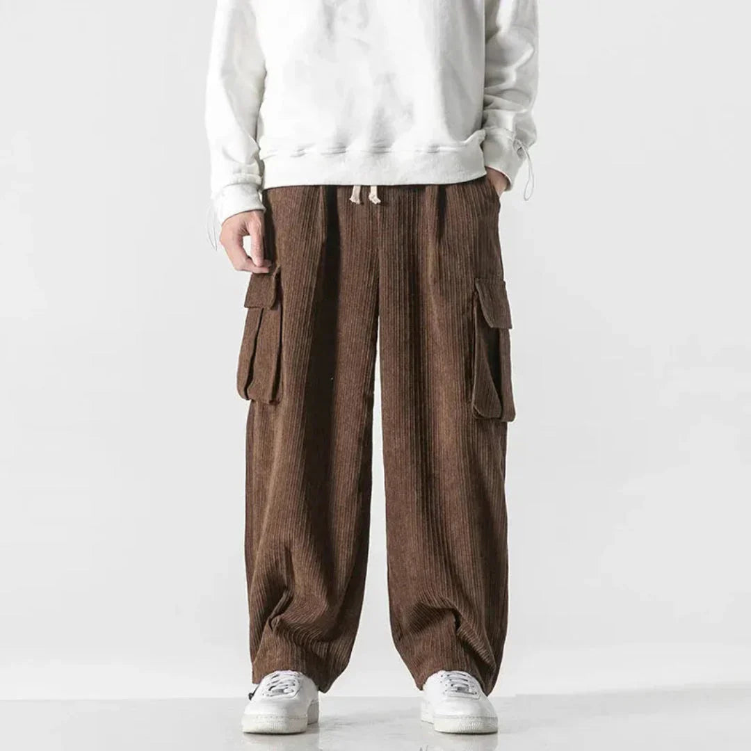 LS | Jeremiah Wide-Leg Corduroy Cargo Pants