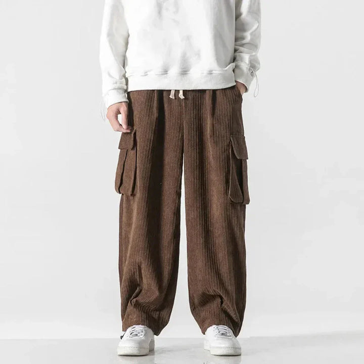 LS | Jeremiah Wide-Leg Corduroy Cargo Pants