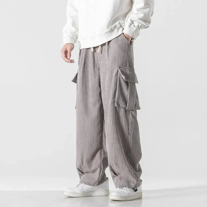 LS | Jeremiah Wide-Leg Corduroy Cargo Pants
