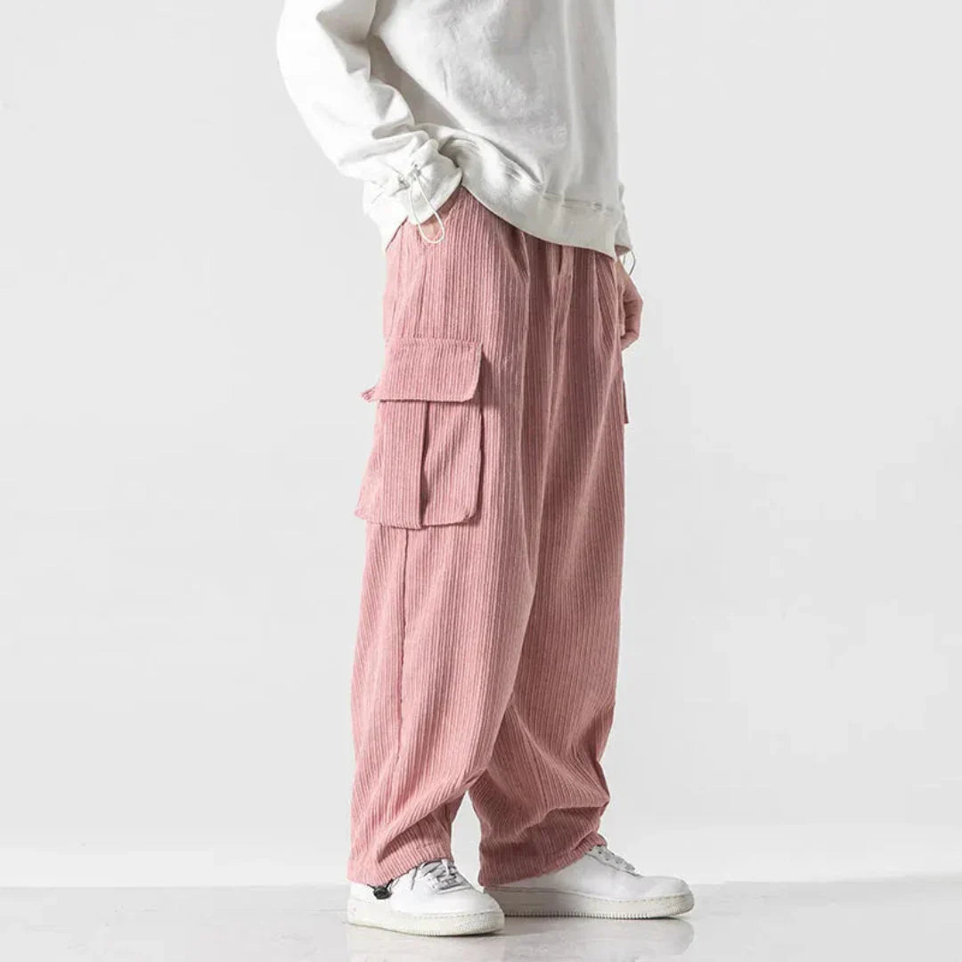 LS | Jeremiah Wide-Leg Corduroy Cargo Pants