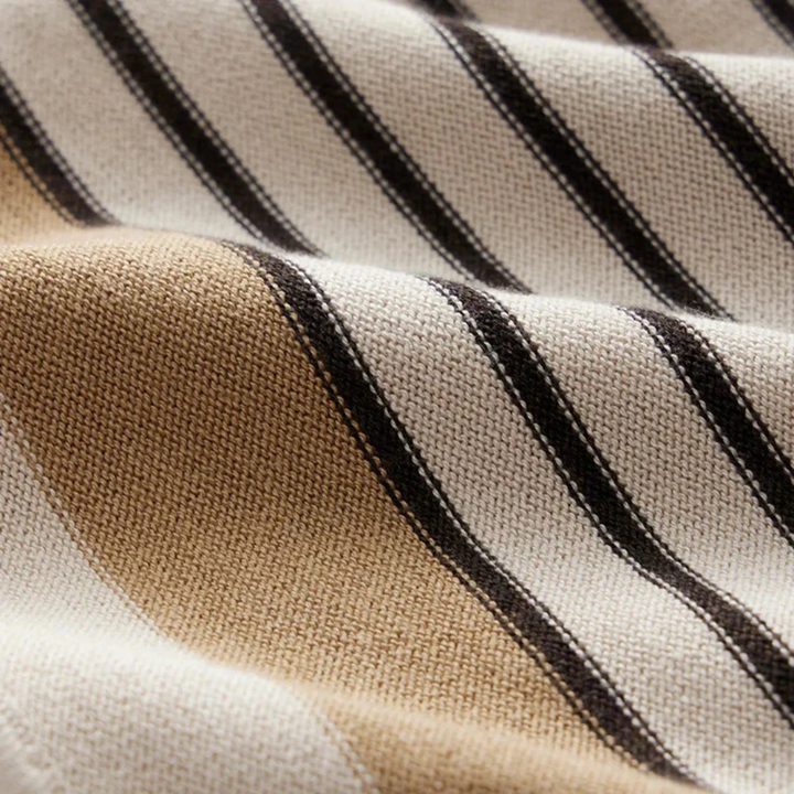 LS | Button-Up Striped Polo Shirt