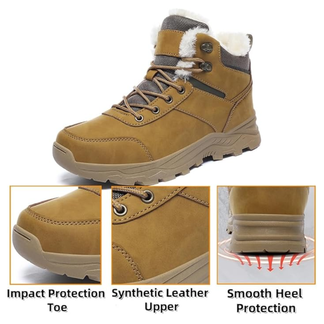 LS | Men Fur Lined Non-Slip Winter Boots
