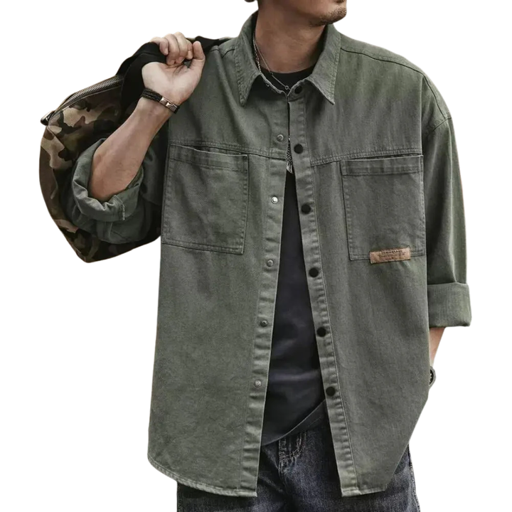 LS | Men Retro Button-Up Long Sleeves