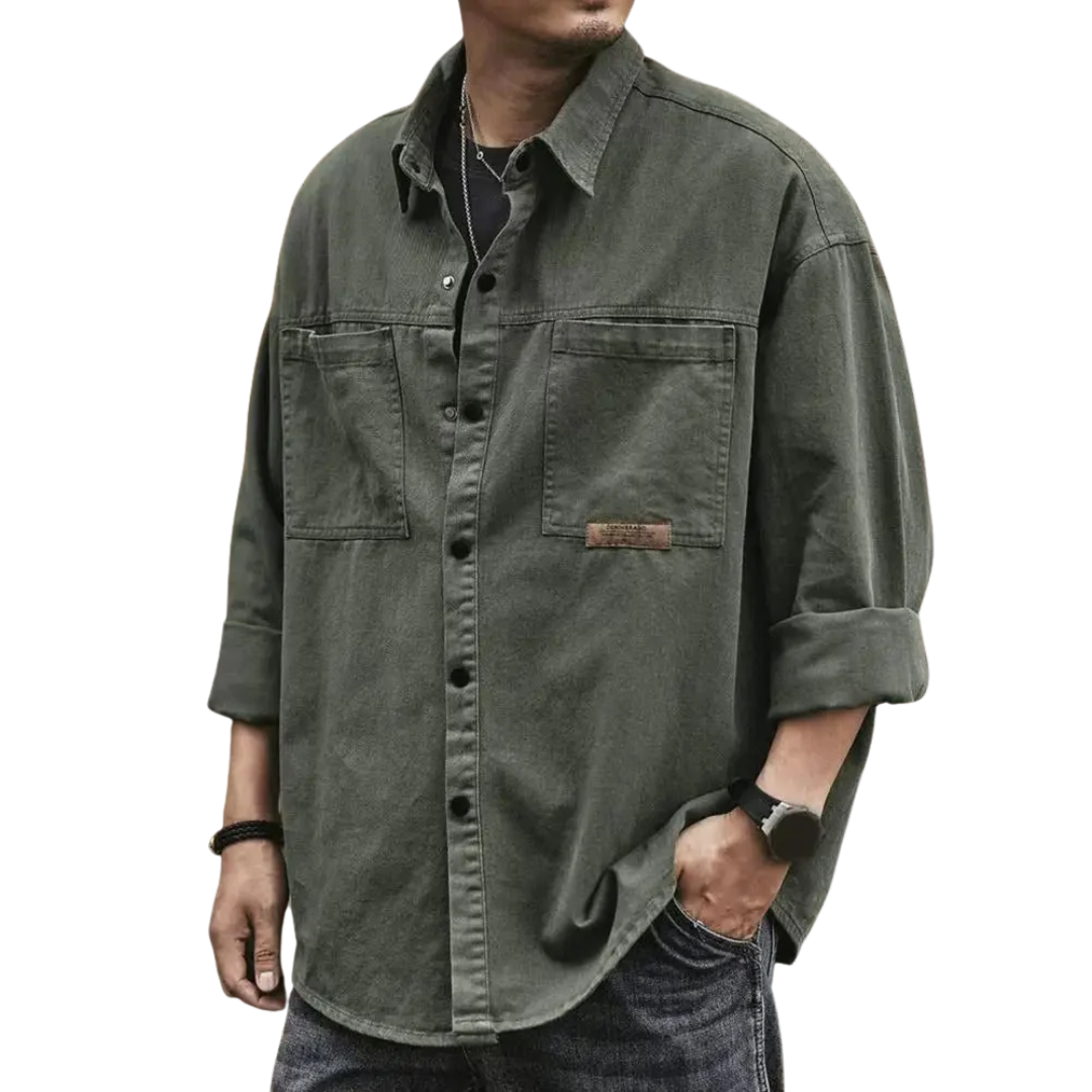LS | Men Retro Button-Up Long Sleeves