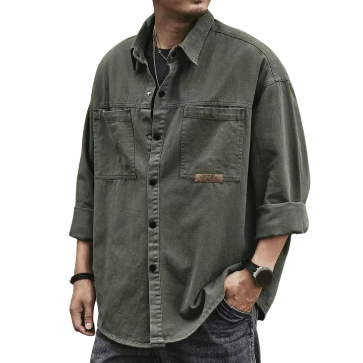 LS | Men Retro Button-Up Long Sleeves
