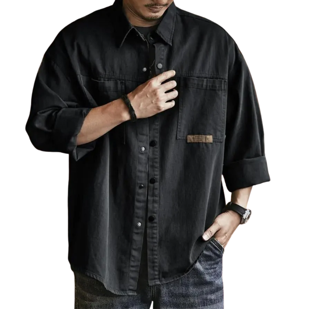 LS | Men Retro Button-Up Long Sleeves