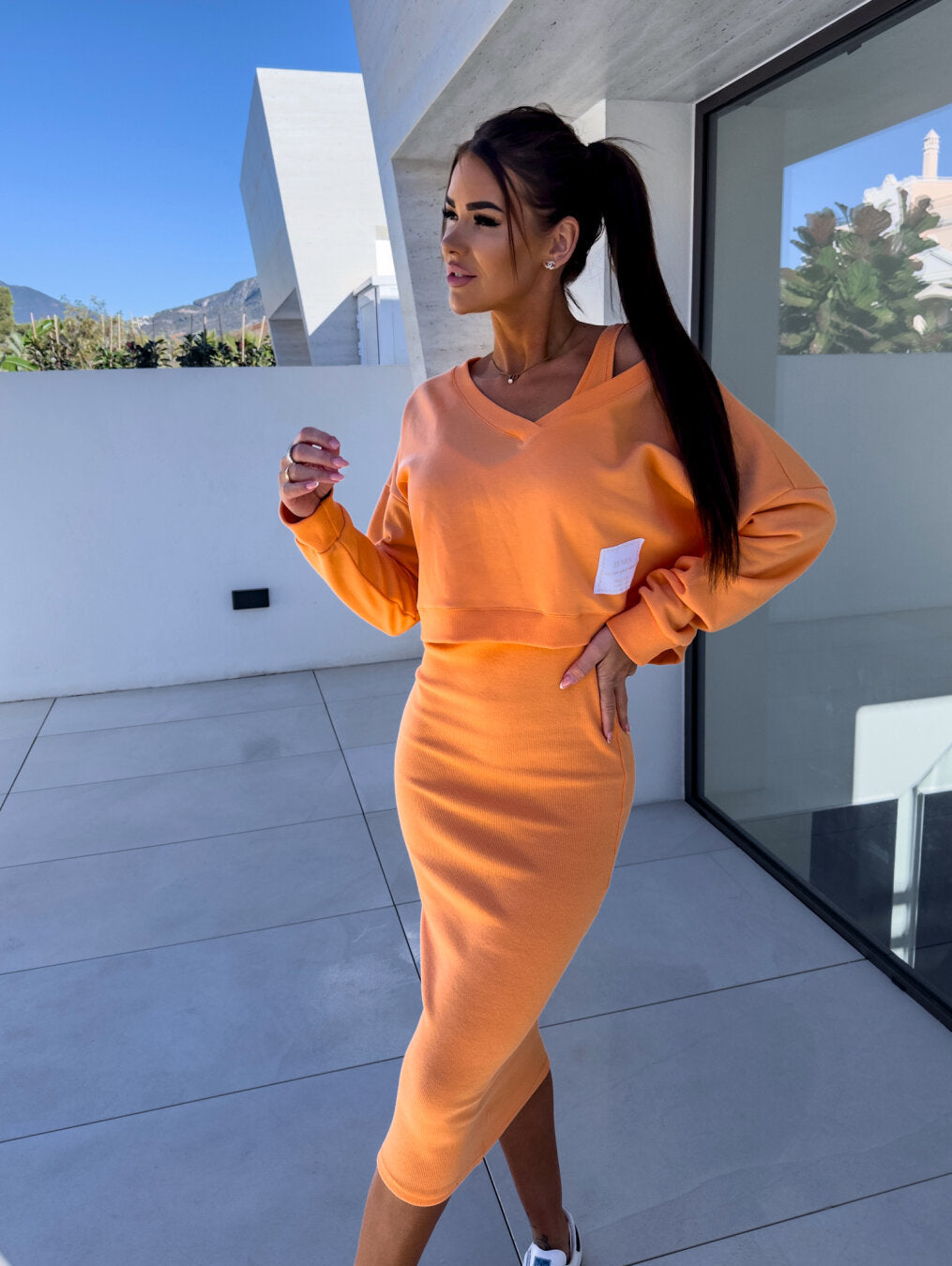 LS | Women 2 In 1 Midi Dress