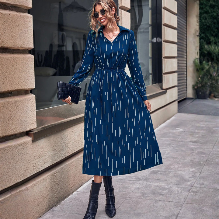 LS | Women Abstract Dash Midi Dress