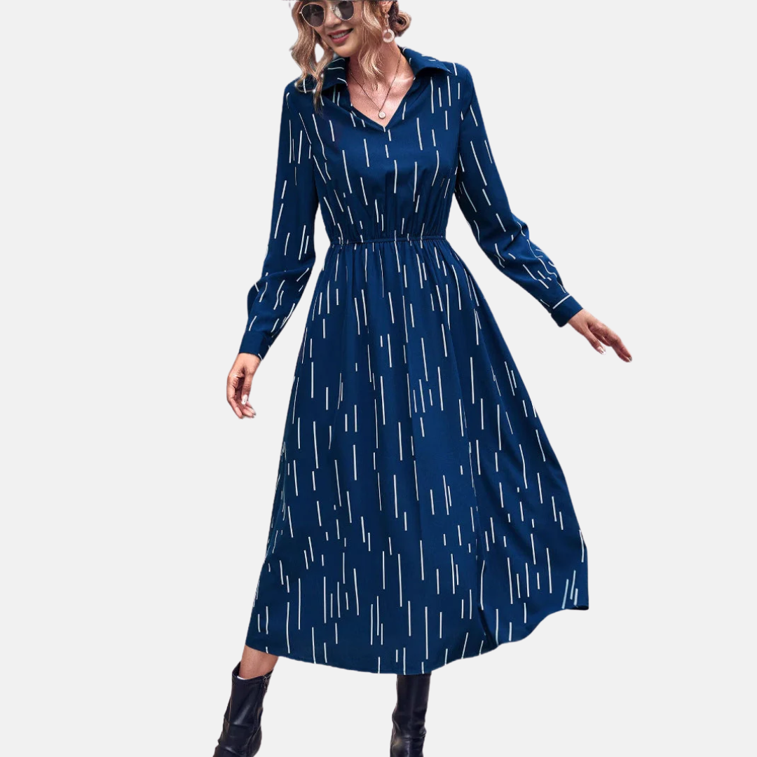 LS | Women Abstract Dash Midi Dress