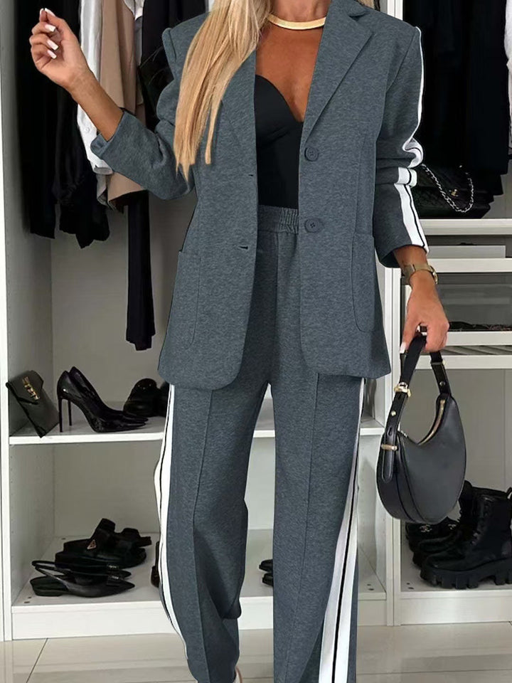 LS | Women Athletic Style Blazer Pants Set