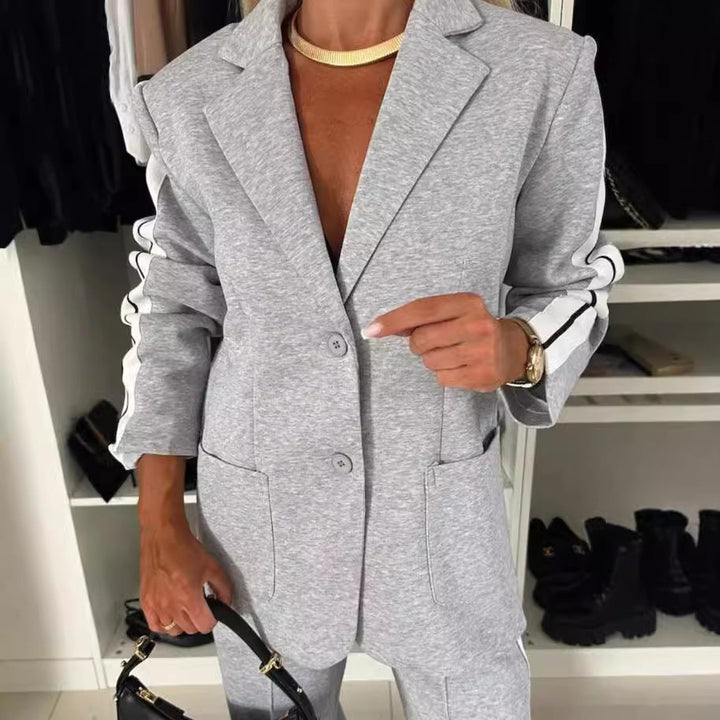 LS | Women Athletic Style Blazer Pants Set