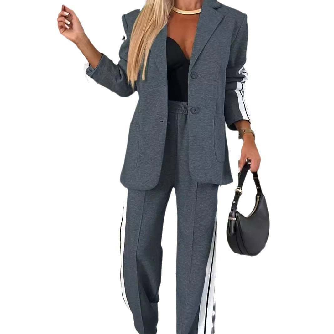 LS | Women Athletic Style Blazer Pants Set