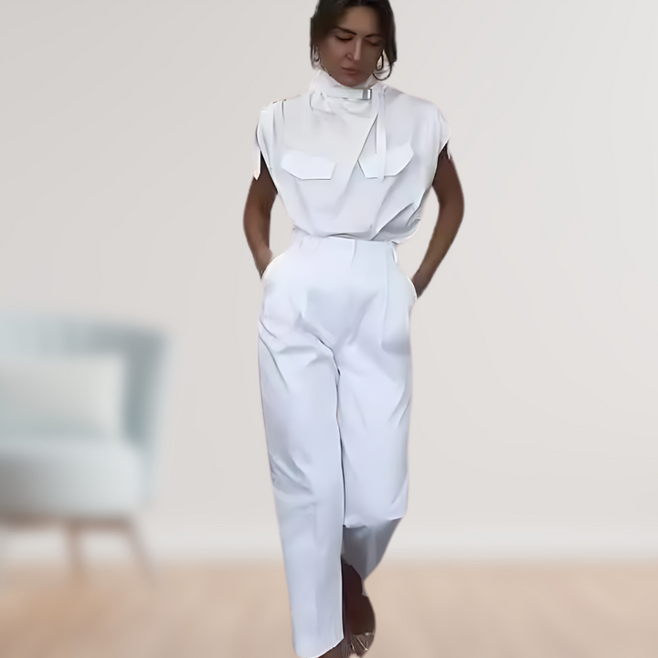 LS | Women Belted Cargo Jumpsuit