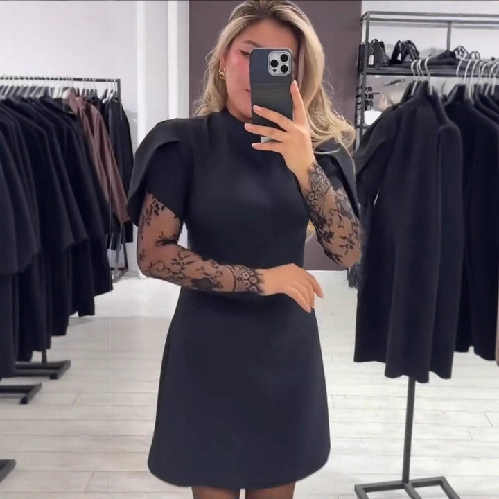 LS | Women Black Lace Sleeve Dress