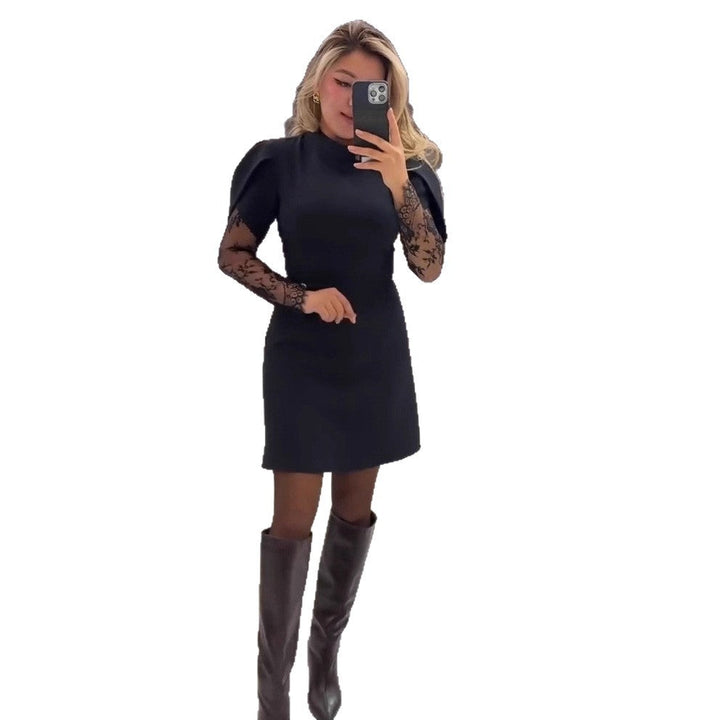 LS | Women Black Lace Sleeve Dress