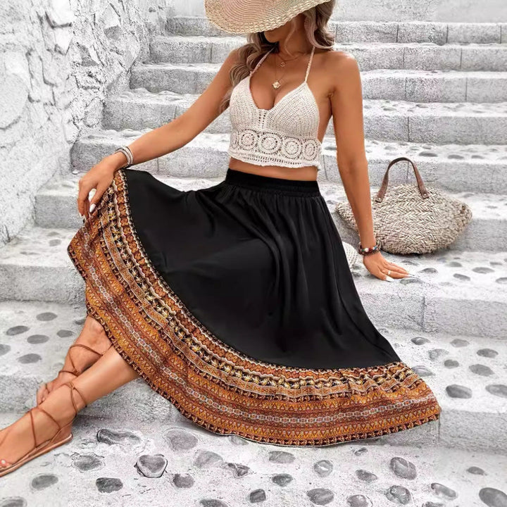 LS | Women Bohemian Midi Skirt