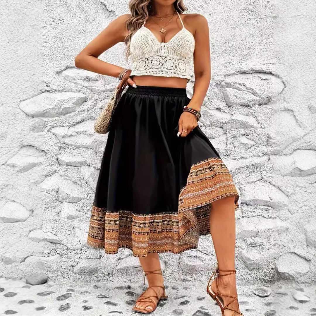 LS | Women Bohemian Midi Skirt