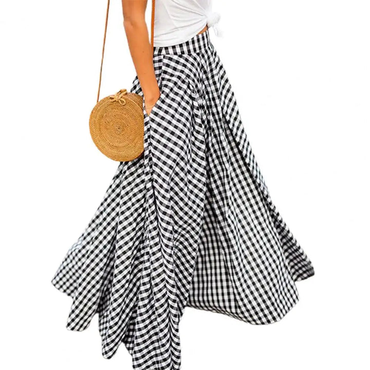 LS | Women Breezy Checkered Long Skirt