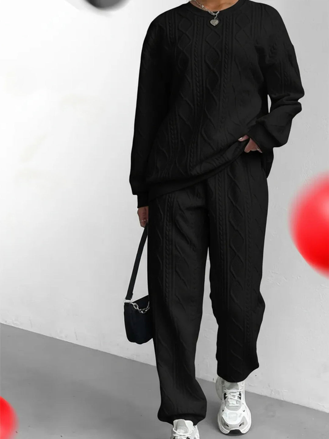 LS | Women Cable Knit Luxe Lounge Set