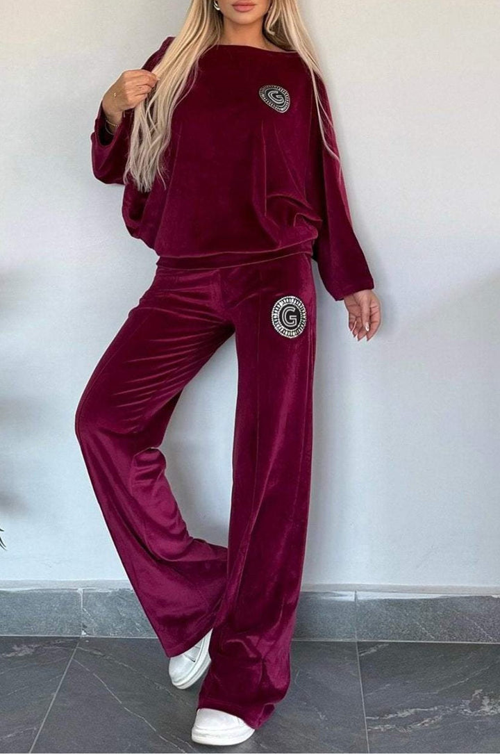 LS | Women Casual Luxe Velvet Loungewear Set