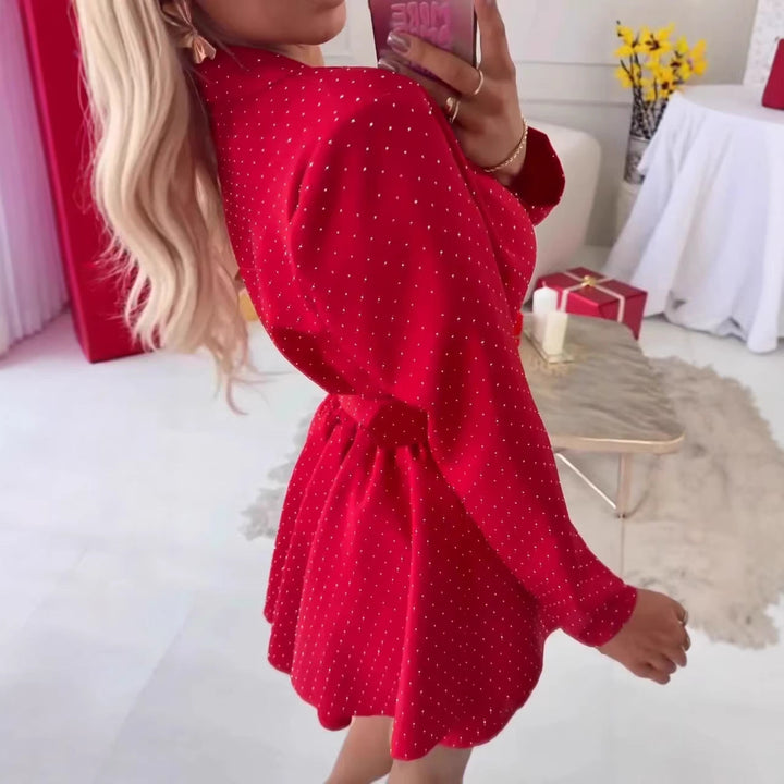 LS | Women Chic Belt Waist Mini Dress