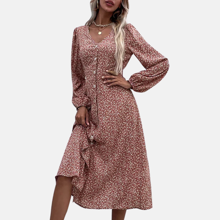 LS | Women Chic Floral Midi Dress
